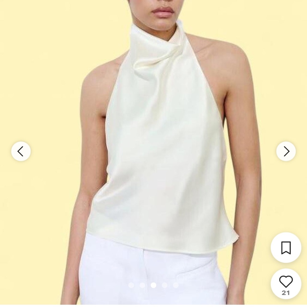 Zara Satin Halter Top